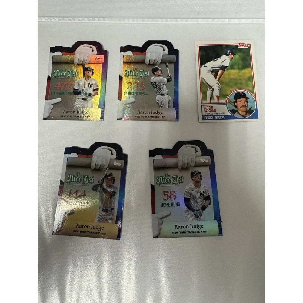 5 Card Bundle Aaron Judge Nice List Combo And Wade Boggs For Fun All Great Shape